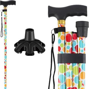 Canne de marche pliante Kang Banjun à motif floral, canne télescopique pour personnes âgées, légère, portable, aide à la marche - Product Image 2