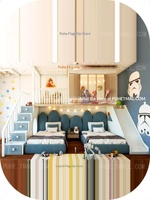 Lit superposé en bois massif transformable en trois chambres avec toboggan et design cabane dans les arbres pour enfants