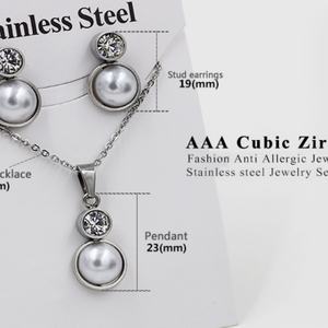 Fashion Stainless Steel 18k Gold Fresh <b>Pearl</b> Women Jewelry <b>Sets</b> for Girl - Product Image 4
