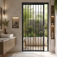 Porte anti-insectes rétractable invisible en aluminium pour toilettes publiques