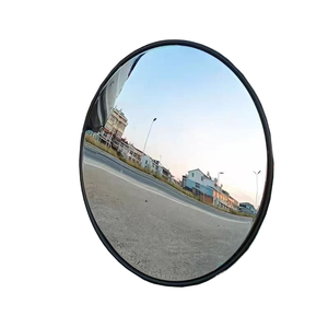 Miroir d'angle convexe antivol grand angle pour intérieur, diamètre 45 cm, angle de vision 180°, motif cercle noir en PC - Product Image 1
