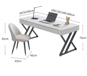 Bureau et chaise en ardoise de luxe léger, bureau simple et moderne - Product Image 6