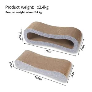 Rascador para Gatos Grande de Doble Cara, Diseño de Lujo en Cartón Corrugado, Juguete para Afilar Uñas en Forma de <span class=keywords><strong>8</strong></span>, Tabla de Rascar para Gatos - Product Image 2