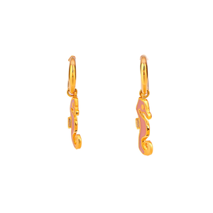 Pendientes colgantes de caballito de mar chapados en oro, acero inoxidable 316L, joyería de moda para mujer - Product Image 2