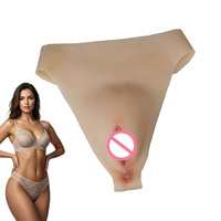 Culottes de contrôle en silicone souple homme-femme avec faux vagin pour travestis cosplay 3 couleurs XS/S/L/XL