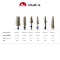 SHUANGJIA toutes les tailles conique forme plate forme haute qualité diamant moyen russe forets à ongles
