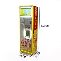Distributeur automatique de pop-corn commercial avec écran LCD tactile, paiement par pièces/sans espèces, construction en acier thermolaqué