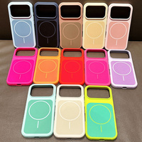 MOQ 500 Casing Ponsel Silikon Cair Warna Solid dengan Pengisian Daya Nirkabel Magnetik untuk iPhone 18 Pro Max 18Pro, Pelindung Belakang Lunak