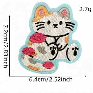Patch brodé thermocollant motif chat mignon, style Ins, vente en gros - Product Image 3
