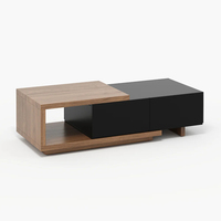 Table basse et meuble TV Aibike modernes en MDF, style mi-siècle, avec rangement extensible, centre de divertissement pour salon