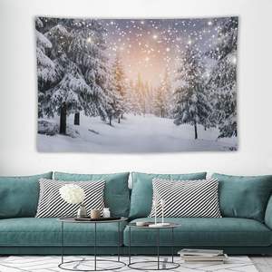 Invierno copo de nieve Mandala tapiz Navidad paisaje pared arte para dormitorio sala de estar vacaciones decoración del hogar en Stock - Product Image 1