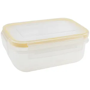 450ml clear food grade plastic locking box with silicone ring and 2 removable divider inside