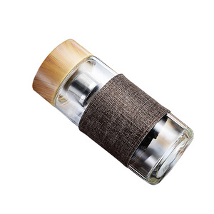 Tazza <span class=keywords><strong>da</strong></span> viaggio in vetro portatile <span class=keywords><strong>con</strong></span> <span class=keywords><strong>infusore</strong></span> per tè in caraffa di vendita calda personalizzata all'ingrosso <span class=keywords><strong>con</strong></span> custodia protettiva in Silicone - Product Image 1