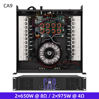 CA9 Sınıf H Profesyonel Güç Amplifikatörü 2U Raf Montajlı 2 Kanal 650W 8 Ohm 975W 4 Ohm Stereo Ses Amplifikatörü DJ Hoparlörü için