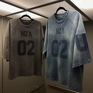 T-shirt Homme Vintage Oversize 100% Coton Personnalisé de Haute Qualité, Lavage Acide, Coupe Courte, Imprimé Numérique, Tissé, Idéal Été - Product Image 3