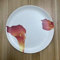 Stock d'usine en gros, sans BPA, vente chaude de Noël, assiettes à gâteaux et fruits entièrement imprimées avec motifs de dessins animés et de fleurs