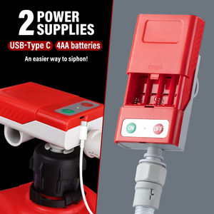 ปั๊มถ่ายน้ำมันดีเซลแบบใช้แบตเตอรี่/USB พร้อมมอเตอร์ DC  4 หัวแปลง 3.8GPM หัวฉีดแบบแมนนวล แรงดันต่ำ OEM - Product Image 6