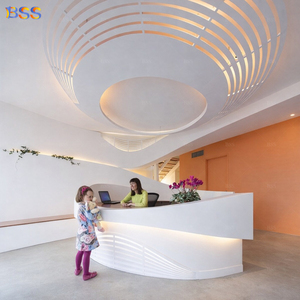 Mostrador de <span class=keywords><strong>recepcionista</strong></span> médico de Corian personalizado, mostrador de información hospitalaria de diseño moderno, mostrador de recepción de clínica Dental único - Product Image 3