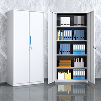 Armoire de classement en acier modulaire ignifuge, pliable et verrouillable, avec double porte et étagères réglables pour le rangement de bureau