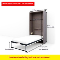 Accessoire multifonctionnel pour lit escamotable invisible, quincaillerie latérale avant dissimulée, style panneau de bois rabattable, pour lit mural Murphy