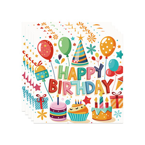 Đầy màu sắc dùng một lần Bộ đồ ăn cho lễ hội Hạnh Phúc sinh nhật bên hiện đại giấy ly tấm cho kỳ nghỉ Ngày Valentine - Product Image 5