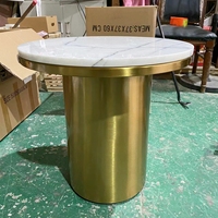 JS T120, дизайнерский стол, мебель, центральный стол, набор, глянцевый Золотой столик из нержавеющей стали, столешница из искусственного камня, журнальные столики белого цвета