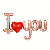 Siamois je t'aime lettre amour ballon rouge or Rose feuille ballon pour Halloween saint valentin fête d'anniversaire de mariage