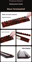 Support de Mahjong Américain Portable de Luxe en Acrylique Effet Écaille de Tortue avec Poussoir Magnétique pour les Jeux de Société