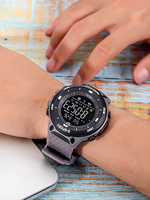 Montre électronique de sport simple de haute qualité TOMI T214, fonction chronomètre, bracelet en cuir, montre pour homme personnalisée à la mode