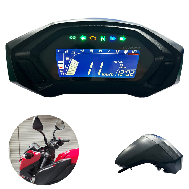 Universal Gauge with ABS Spot Supplies LCD Digital Speedometer Dash Panel Motorcycle Display Screen for Honda CB300F 2015-2018
