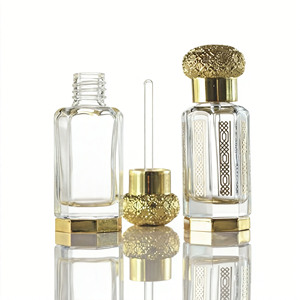 Bottiglia di Vetro Vuota per Olio di Profumo <span class=keywords><strong>con</strong></span> Tappo a Vite Inciso, Forma Ottagonale, Stile Arabo, <span class=keywords><strong>con</strong></span> Bastoncino in Vetro - Product Image 2