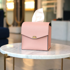 Caja de pañuelos de cuero PU estilo japonés y coreano, bolsa de pañuelos creativa y atractiva para Instagram, para el hogar, dormitorio, sala de estar y coche - Product Image 2
