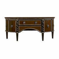 Console de luxe moderne de 71 pouces en noyer, style demi-lune, avec détails sculptés à la main, pour projets de villas, hôtels et couloirs
