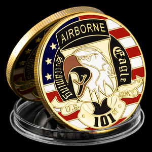 Pièce de monnaie commémorative créative de la <span class=keywords><strong>Division</strong></span> Aéroportée 101, avec insigne d'aigle et médaille de hommage, cadeau souvenir pour les fans et la décoration - Product Image 3