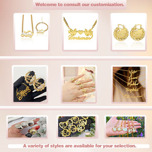 Collana con Ciondolo Personalizzato a Forma di Cartone Animato per Donne e Ragazze, Collane con Iniziali Incise in Acciaio Inossidabile Placcato Oro - Product Image 5