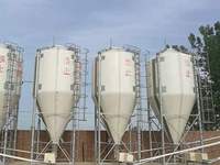 Bétail Animal porc poulet équipement agricole Silo pour l'alimentation des céréales Silo pour le stockage des aliments galvanisé à chaud en fibre de verre