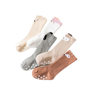 1 paire de chaussettes pour bébé <span class=keywords><strong>renard</strong></span> mignon de 0 à 24 mois, antidérapantes avec poignées, chaussettes longues en coton pour bébés filles et garçons, chaussettes hautes pour nouveau-nés - Product Image 4