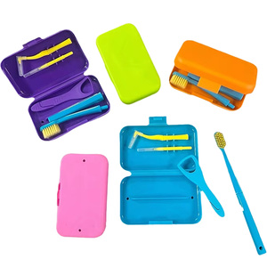 Portable Oral Hygiene Kit Plastic Dental Cleaning Set Travel <b>Toothbrush</b> Floss Picks Tongue Cleaner <b>Case</b> - Product Image 1