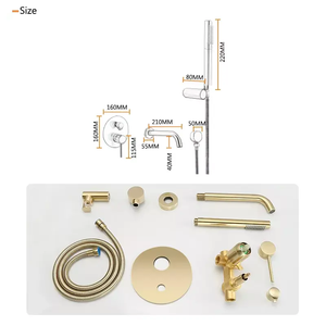 Miscelatore <span class=keywords><strong>doccia</strong></span> a parete moderno in ottone con soffione a pioggia per vasca da bagno - Product Image 4