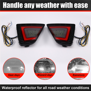 2PCS สำหรับฮอนด้าแจ๊สฟิต 2014 2015 2016 2017 มัลติฟังก์ชั่นรถ LED ไฟตัดหมอกด้านหลังไฟเบรคไฟเลี้ยวไฟย้อนกลับ - Product Image 4