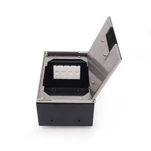 Caja Eléctrica para Piso Elevado con Tapa Empotrada de Acero Inoxidable y Puertos de Datos RJ45 Integrados - Product Image 4