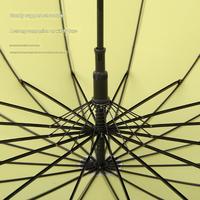 Parapluie droit moderne à 16 baleines, avec revêtement imperméable, poignée courbée, résistant au vent, pour voiture, cadeau publicitaire, logo personnalisé, vente en gros