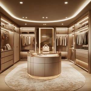 Luxury Black Bedroom Closet <b>Wardrobe</b> <b>Sliding</b> Dressing <b>Mirror</b> Elegant Glass Cabinets for Apartments for Walk-in Dressing Rooms - Product Image 5