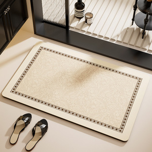 Tapis de bain ovale Cangming en terre de diatomée, antidérapant, absorbant, séchage rapide, pour salle de bain et entrée - Product Image 3