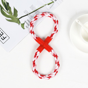 Juguete de cuerda de algodón con forma de ocho para perros, juguete interactivo resistente a mordidas para limpieza de dientes - Product Image 2