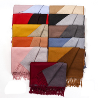 Meilleure vente Double côtés couleurs hiver chaud grandes femmes châle dans les marchandises prêtes