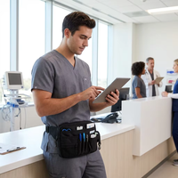Pochette de hanche médicale imperméable en polyester BSCI avec fermeture éclair, sac banane portable pour infirmière, organisateur multi-poches pour outils d'urgence en clinique