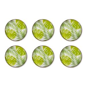 Ensemble de 6 dessous-de-verre en céramique multicolores Excelsa 11x0,5x11 cm, design feuillage en dolomite - Product Image 3