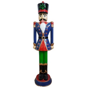 Décoration de Noël en gros, bleu et vert, éclairage LED, grande taille, décoration extérieure, statue de <span class=keywords><strong>casse</strong></span>-<span class=keywords><strong>noisette</strong></span> de Noël en résine - Product Image 1