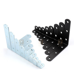 Iron Corner Bracket L-Shaped Metal Shelf Support Right Angle Connector Cold Rolled Steel Durable For Furniture Fixing - Product Image 1
